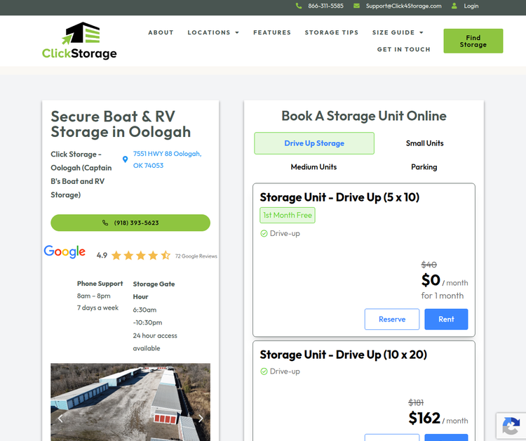 Click Storage - Boat RV Oologah