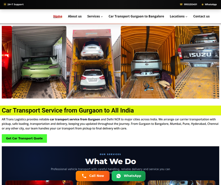 Reliable Car Transport Services in Gurgaon & Delhi NCR