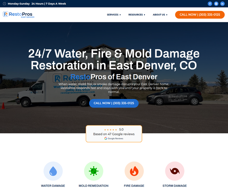 Professional Water, Mold, Fire, and Storm Restoration in East Denver