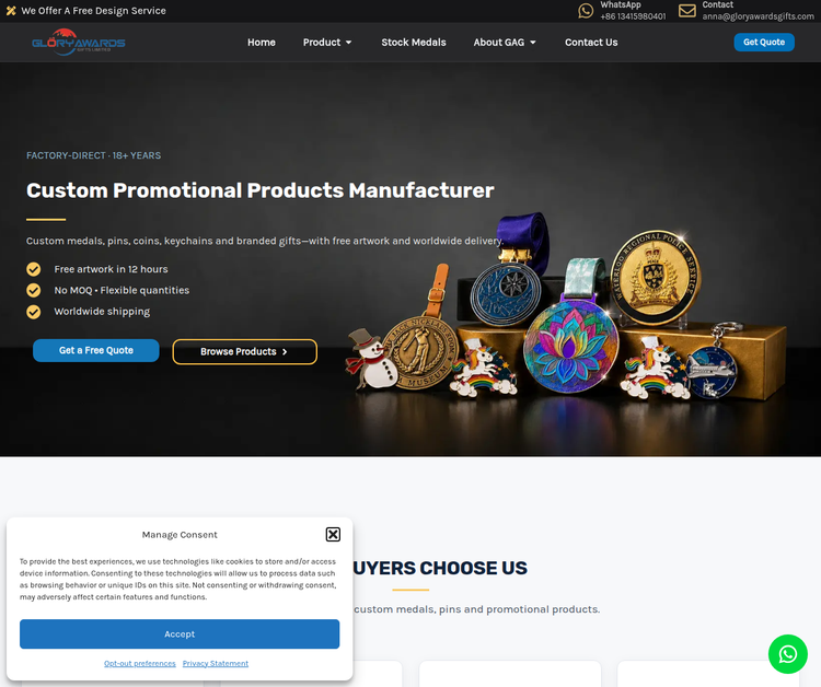 Custom Medals, Pins, Coins & Promotional Gifts
