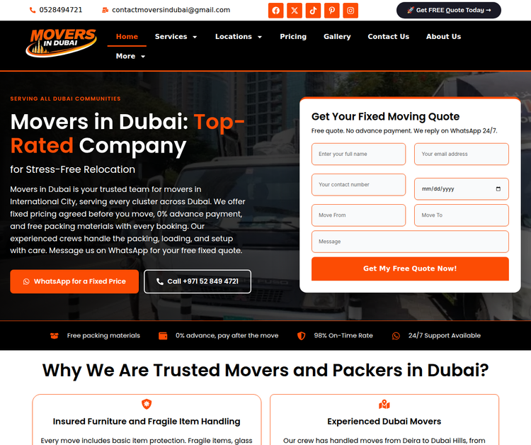 Movers in Dubai - Professional Packers and Movers