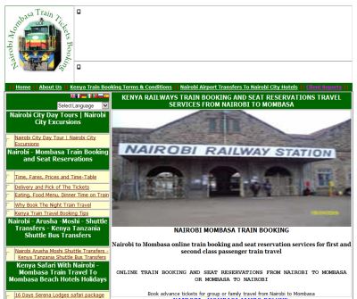 Nairobi - Mombasa | Mombasa - Nairobi Train Tickets Booking | Train Travel Kenya with Kenya Railways
